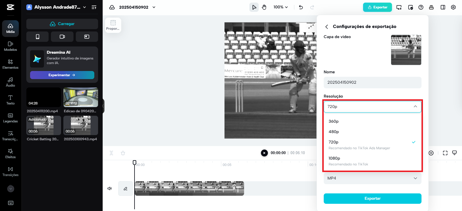 CapCut Home Page